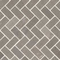 Oslo Cinder Grey Limestone Natural Product Herringbone Honed Mosaic 