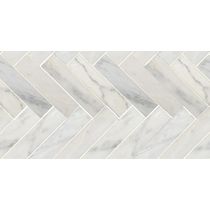 Parade White Calacatta Natural Product Herringbone Honed Mosaic 