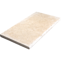 Travertine Almond Milk Tumbled Bullnose 30mm Paver 