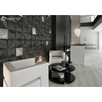 Shapes Black Satin Tile 