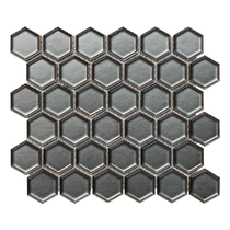 Art Hexagon Burnt Bronze Gloss Mosaic Tile 