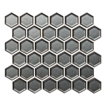 Art Hexagon Burnt Bronze Gloss Mosaic Tile 