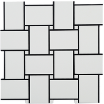 BNW Grand Basket Weave White Polished Glaze Mosaic Tile 