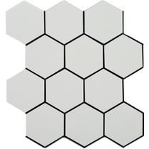 BNW Grand Hex White Polished Glaze Mosaic Tile 