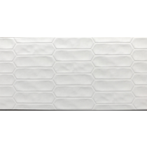 Spatial Stretched Hex White Structured Matt Tile 
