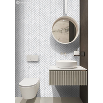 Shape Carrara Herringbone Satin Mosaic Tile 