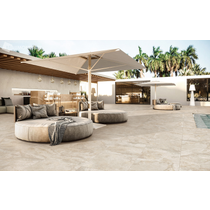 Pompeii Travertine Crema Structured Textured 20mm Paver 