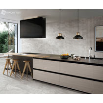 Pompeii Travertine Grigio Microtec Textured Mosaic Tile 