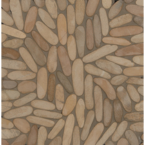 River Tan Limestone Natural Product Slice Pebble Honed Mosaic (Pkt4) 