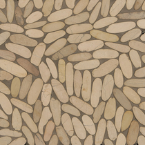 River Ivory Limestone Natural Product Slice Pebble Honed Mosaic (Pkt4 ) 